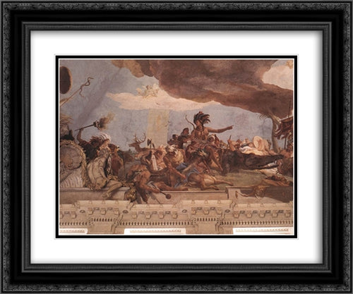 Apollo and the Continents [detail: 2] 24x20 Black Ornate Wood Framed Art Print Poster with Double Matting by Tiepolo, Giovanni Battista