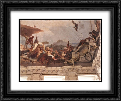 Apollo and the Continents [detail: 3] 24x20 Black Ornate Wood Framed Art Print Poster with Double Matting by Tiepolo, Giovanni Battista