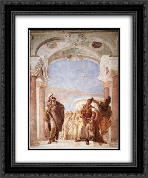 The Rage of Achilles 20x24 Black Ornate Wood Framed Art Print Poster with Double Matting by Tiepolo, Giovanni Battista