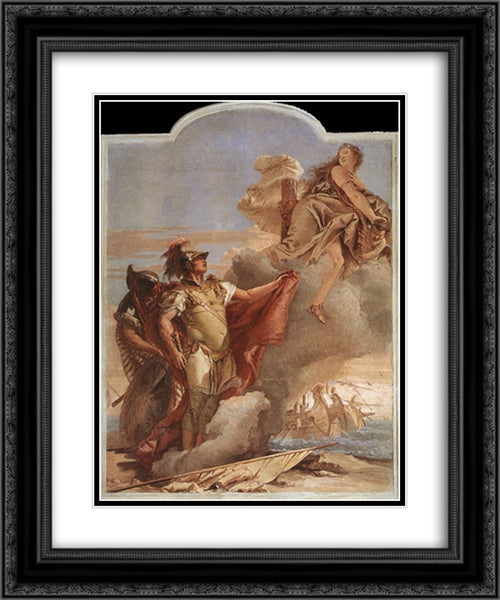 Venus Appearing to Aeneas on the Shores of Carthage 20x24 Black Ornate Wood Framed Art Print Poster with Double Matting by Tiepolo, Giovanni Battista