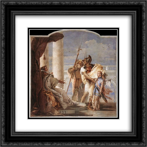 Aeneas Introducing Cupid Dressed as Ascanius to Dido 20x20 Black Ornate Wood Framed Art Print Poster with Double Matting by Tiepolo, Giovanni Battista