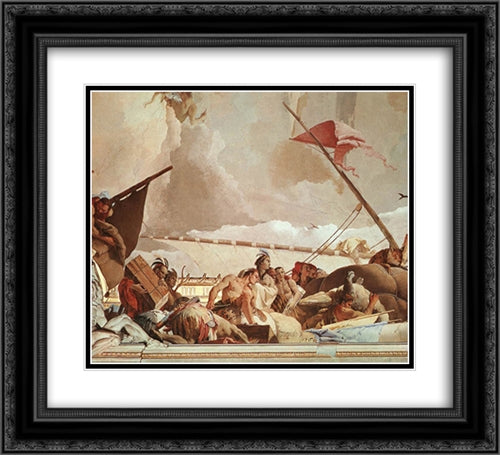 Glory of Spain [detail #1] 22x20 Black Ornate Wood Framed Art Print Poster with Double Matting by Tiepolo, Giovanni Battista