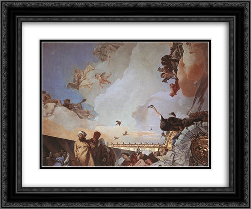 Glory of Spain [detail #2] 24x20 Black Ornate Wood Framed Art Print Poster with Double Matting by Tiepolo, Giovanni Battista