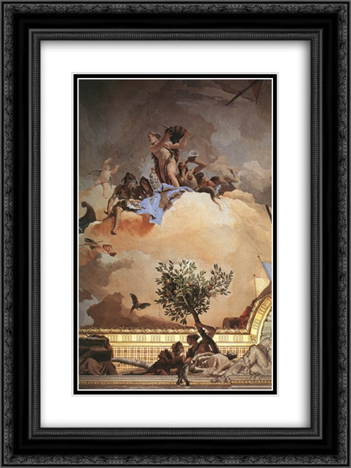 Glory of Spain [detail #3] 18x24 Black Ornate Wood Framed Art Print Poster with Double Matting by Tiepolo, Giovanni Battista