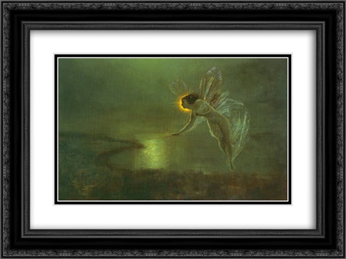 Spirit of the Night 24x18 Black Ornate Wood Framed Art Print Poster with Double Matting by Grimshaw, John Atkinson