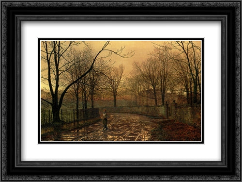 Sixty'Years Ago 24x18 Black Ornate Wood Framed Art Print Poster with Double Matting by Grimshaw, John Atkinson
