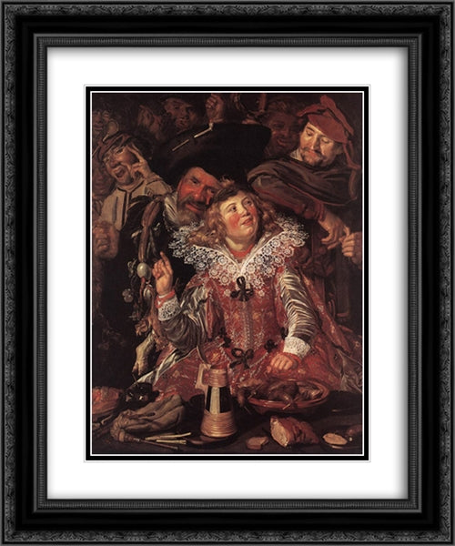 Shrovetide Revellers 20x24 Black Ornate Wood Framed Art Print Poster with Double Matting by Hals, Frans