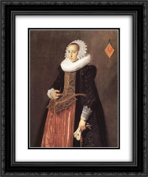 Anetta Hanemans 20x24 Black Ornate Wood Framed Art Print Poster with Double Matting by Hals, Frans