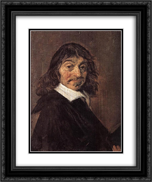 Rene Descartes 20x24 Black Ornate Wood Framed Art Print Poster with Double Matting by Hals, Frans