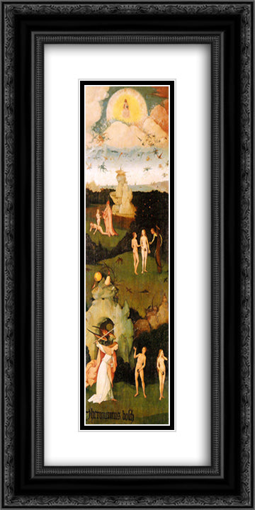 Haywain, left wing of the triptych 12x24 Black Ornate Wood Framed Art Print Poster with Double Matting by Bosch, Hieronymus