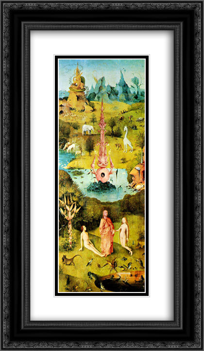 Garden of Earthly Delights [detail] 14x24 Black Ornate Wood Framed Art Print Poster with Double Matting by Bosch, Hieronymus