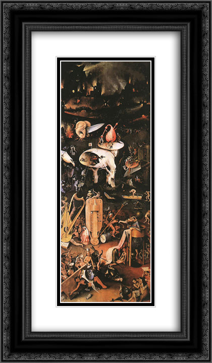 arden of Earthly Delights, right wing 14x24 Black Ornate Wood Framed Art Print Poster with Double Matting by Bosch, Hieronymus