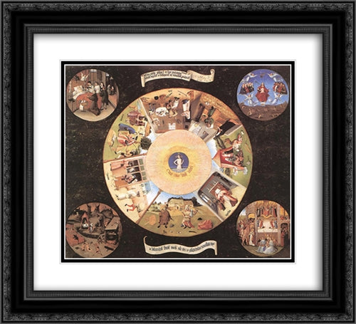The Seven Deadly Sins 22x20 Black Ornate Wood Framed Art Print Poster with Double Matting by Bosch, Hieronymus