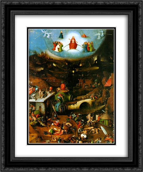 Last Judgement, central panel of the triptych 20x24 Black Ornate Wood Framed Art Print Poster with Double Matting by Bosch, Hieronymus