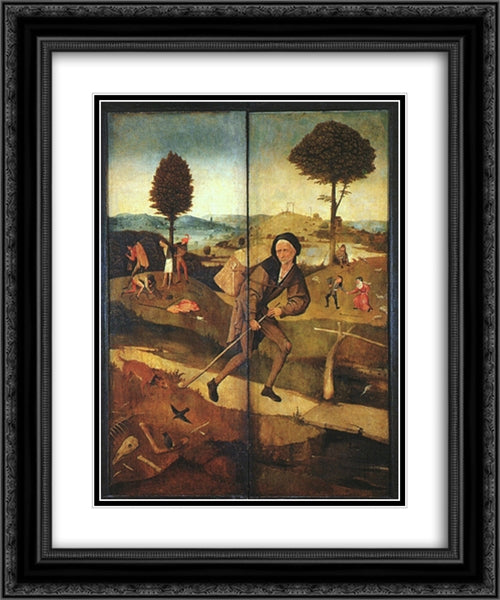 The Path of Life, outer wings of a triptych 20x24 Black Ornate Wood Framed Art Print Poster with Double Matting by Bosch, Hieronymus