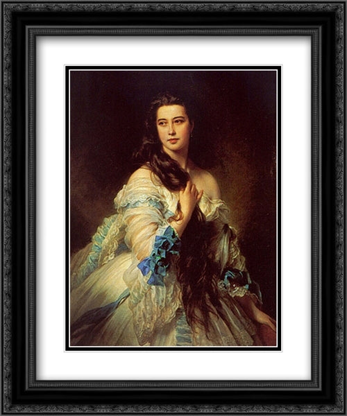 Madame Barbe de Rimsky'Korsakov 20x24 Black Ornate Wood Framed Art Print Poster with Double Matting by Winterhalter, Franz Xaver