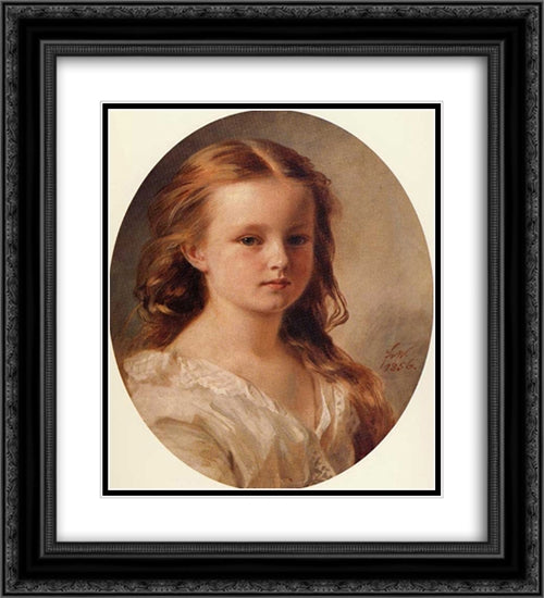Roza Potocka 20x22 Black Ornate Wood Framed Art Print Poster with Double Matting by Winterhalter, Franz Xaver