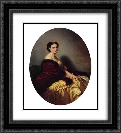 Madame Sofya Petrovna Naryschkina 20x22 Black Ornate Wood Framed Art Print Poster with Double Matting by Winterhalter, Franz Xaver
