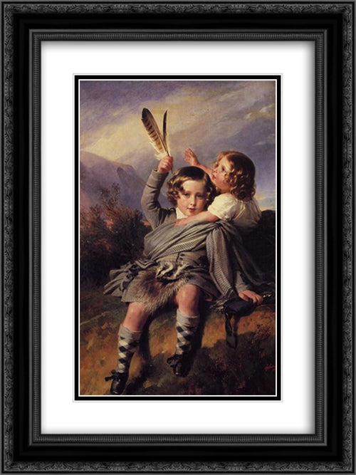 Prince Alfred and Princess Helena 18x24 Black Ornate Wood Framed Art Print Poster with Double Matting by Winterhalter, Franz Xaver