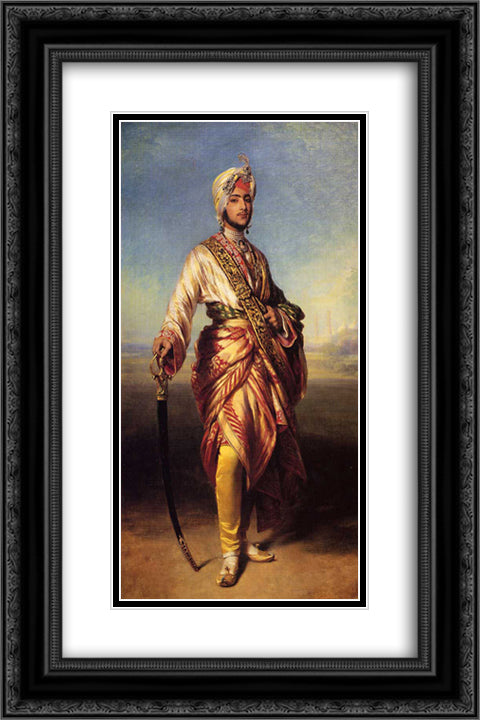 The Maharajah Duleep Singh 16x24 Black Ornate Wood Framed Art Print Poster with Double Matting by Winterhalter, Franz Xaver