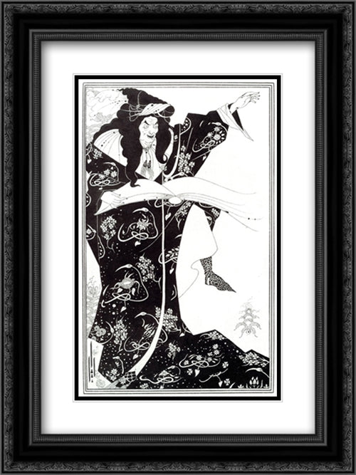 Virgilius the Sorcerer 18x24 Black Ornate Wood Framed Art Print Poster with Double Matting by Beardsley, Aubrey