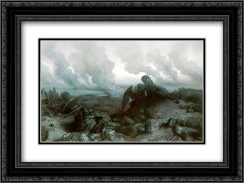 The Riddle of the Sphinx 24x18 Black Ornate Wood Framed Art Print Poster with Double Matting by Dore, Gustave