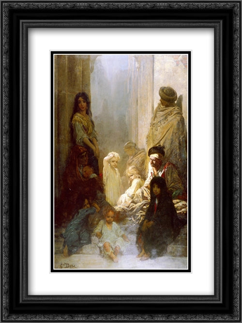 Siesta (Memories of Spain) 18x24 Black Ornate Wood Framed Art Print Poster with Double Matting by Dore, Gustave