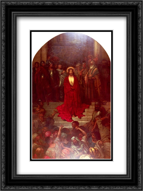 Behold the Man 18x24 Black Ornate Wood Framed Art Print Poster with Double Matting by Dore, Gustave