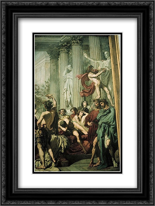 The Romans of the Decadence [detail] 18x24 Black Ornate Wood Framed Art Print Poster with Double Matting by Couture, Thomas