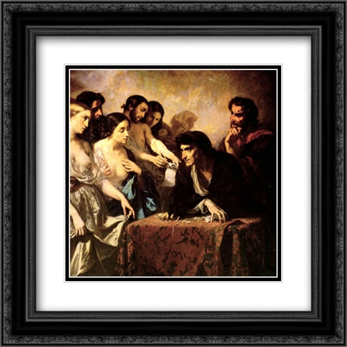 The Love of Gold 20x20 Black Ornate Wood Framed Art Print Poster with Double Matting by Couture, Thomas