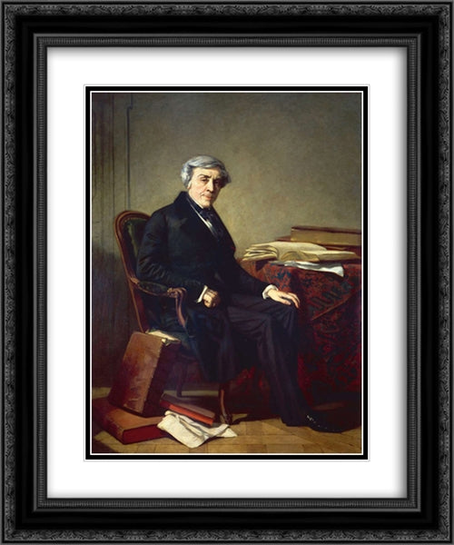 Jules Michelet 20x24 Black Ornate Wood Framed Art Print Poster with Double Matting by Couture, Thomas