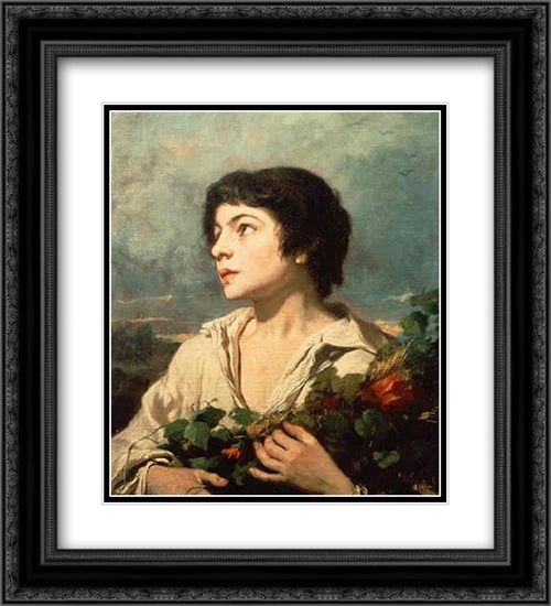 Return from the Fields 20x22 Black Ornate Wood Framed Art Print Poster with Double Matting by Couture, Thomas