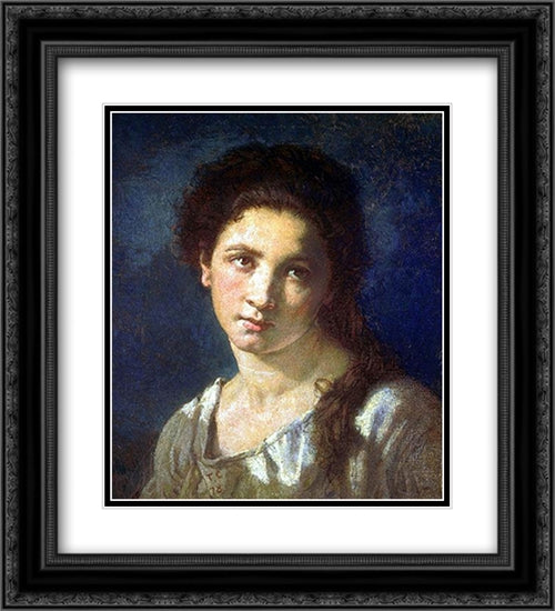 The Artist's Daughter 20x22 Black Ornate Wood Framed Art Print Poster with Double Matting by Couture, Thomas