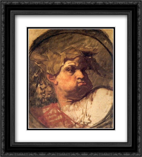 Head of an Epochal King 20x22 Black Ornate Wood Framed Art Print Poster with Double Matting by Couture, Thomas