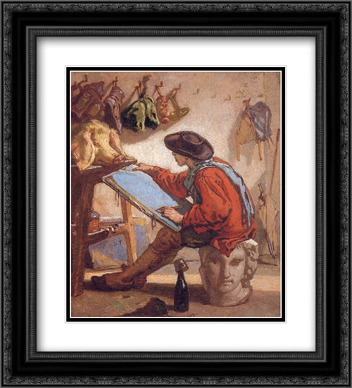 The Realist 20x22 Black Ornate Wood Framed Art Print Poster with Double Matting by Couture, Thomas