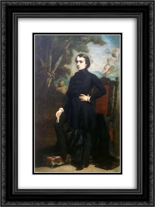 Henri Didier 18x24 Black Ornate Wood Framed Art Print Poster with Double Matting by Couture, Thomas