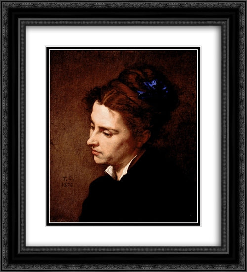 Head of a Woman 20x22 Black Ornate Wood Framed Art Print Poster with Double Matting by Couture, Thomas