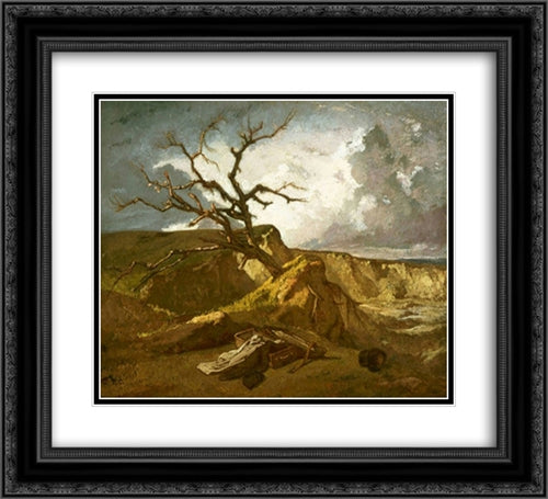 Landscape near the Sea 22x20 Black Ornate Wood Framed Art Print Poster with Double Matting by Couture, Thomas