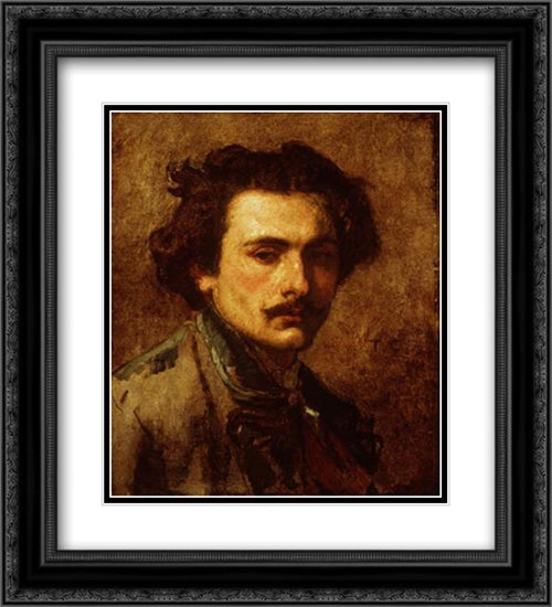 Portrait of the Artist 20x22 Black Ornate Wood Framed Art Print Poster with Double Matting by Couture, Thomas