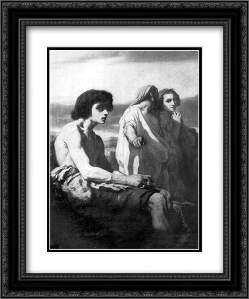 The Prodigal Son 20x24 Black Ornate Wood Framed Art Print Poster with Double Matting by Couture, Thomas