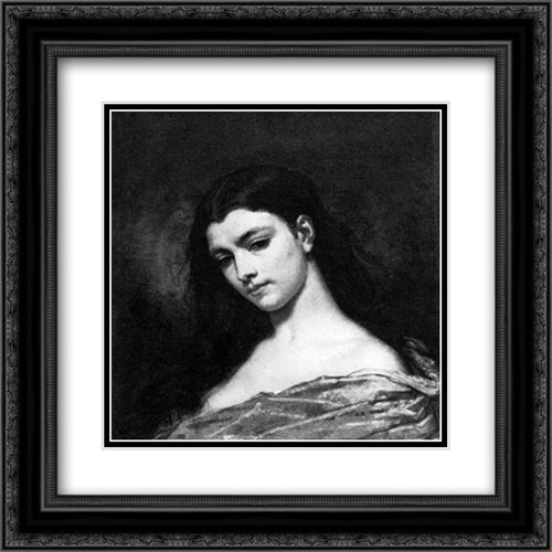 Reverie 20x20 Black Ornate Wood Framed Art Print Poster with Double Matting by Couture, Thomas