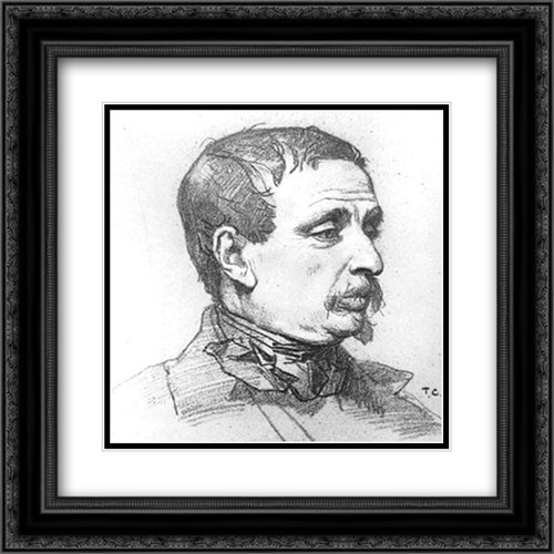 Portrait of a Man 20x20 Black Ornate Wood Framed Art Print Poster with Double Matting by Couture, Thomas