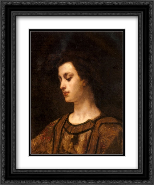 Roman Youth 20x24 Black Ornate Wood Framed Art Print Poster with Double Matting by Couture, Thomas