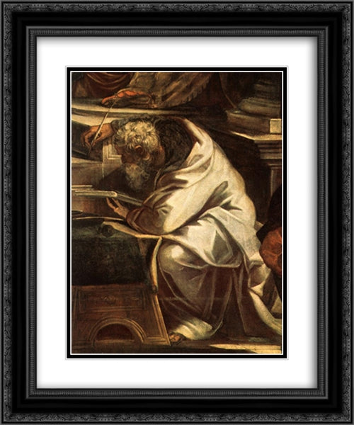 Christ before Pilate [detail: 1] 20x24 Black Ornate Wood Framed Art Print Poster with Double Matting by Tintoretto