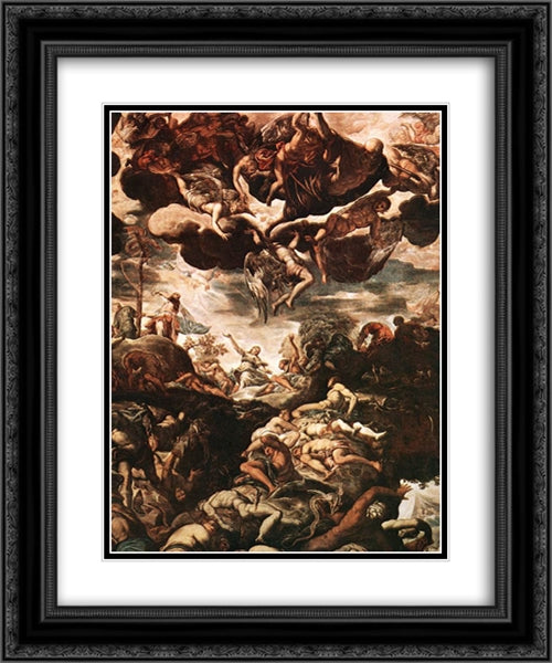 Brazen Serpent 20x24 Black Ornate Wood Framed Art Print Poster with Double Matting by Tintoretto