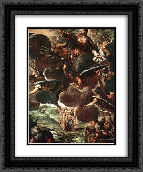 The Ascension [detail: 1] 20x24 Black Ornate Wood Framed Art Print Poster with Double Matting by Tintoretto