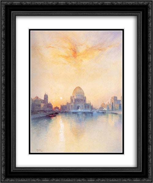 Chicago World's Fair 20x24 Black Ornate Wood Framed Art Print Poster with Double Matting by Moran, Thomas