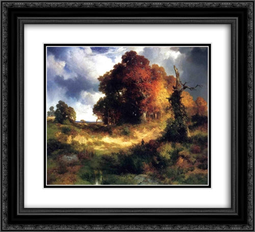 Autumn 22x20 Black Ornate Wood Framed Art Print Poster with Double Matting by Moran, Thomas