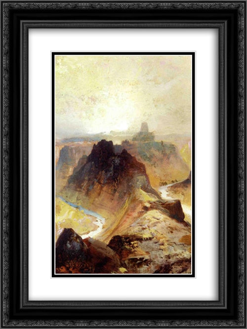 Grand Canyon, Utah 18x24 Black Ornate Wood Framed Art Print Poster with Double Matting by Moran, Thomas