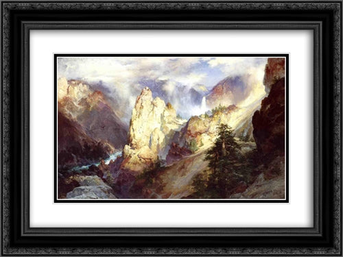 Landscape 24x18 Black Ornate Wood Framed Art Print Poster with Double Matting by Moran, Thomas